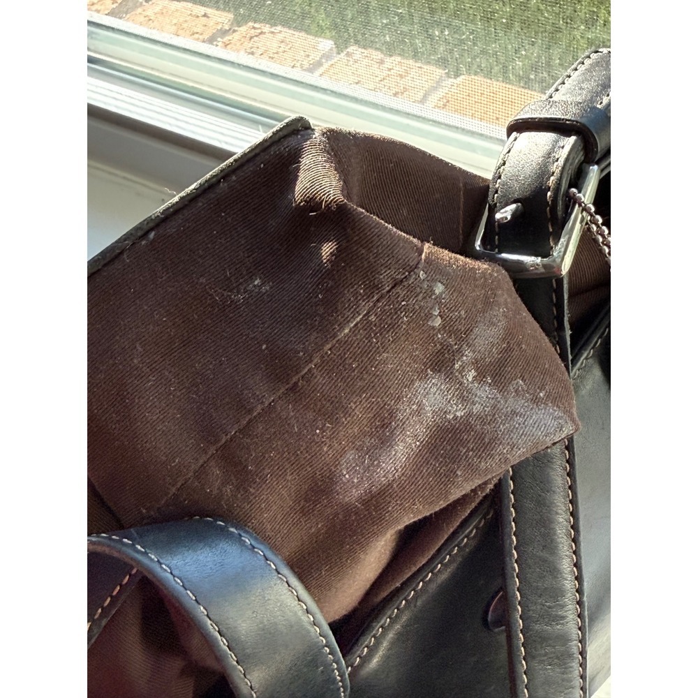 Coach Soho Black Leather Small Hobo Bag Vintage 7789 Contrast Stitch Costa Rica - Picture 9 of 9